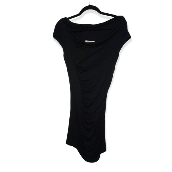 ARDEN B Black Tunic Top with Scoop Neck & Ruching Down the Front M - Picture 4 of 6